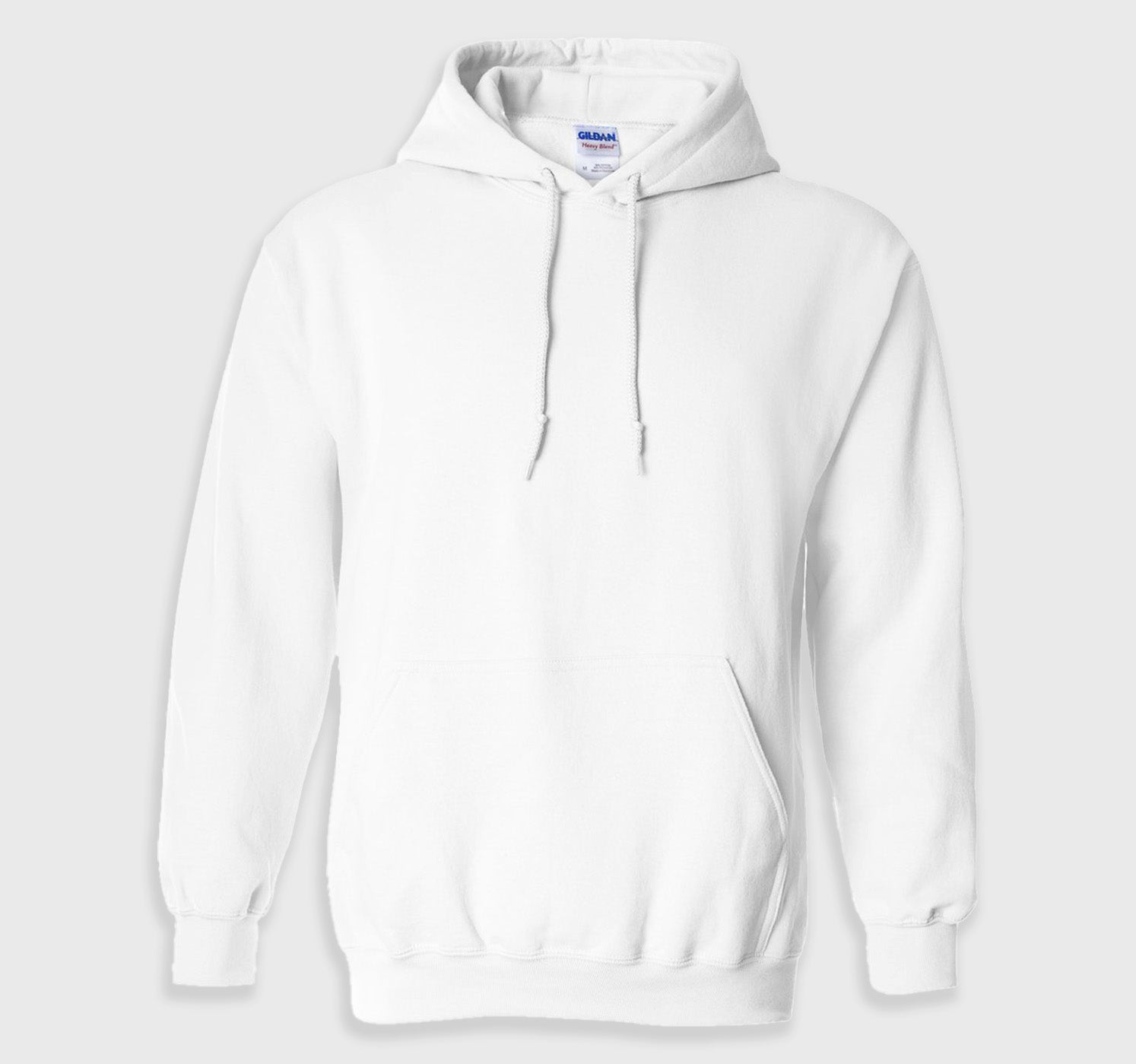 Hooded Sweatshirt | Heavy Blend unisex white hoodie with double-lined hood, pouch pocket, and 50/50 cotton-polyester fabric.