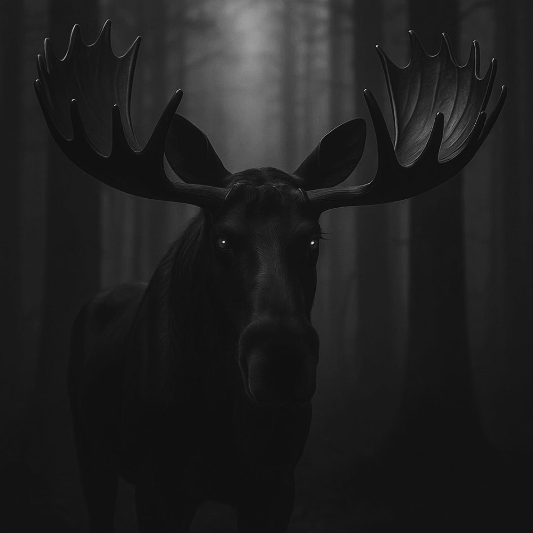 Canadian Moose Black on Black Matte T-Shirt