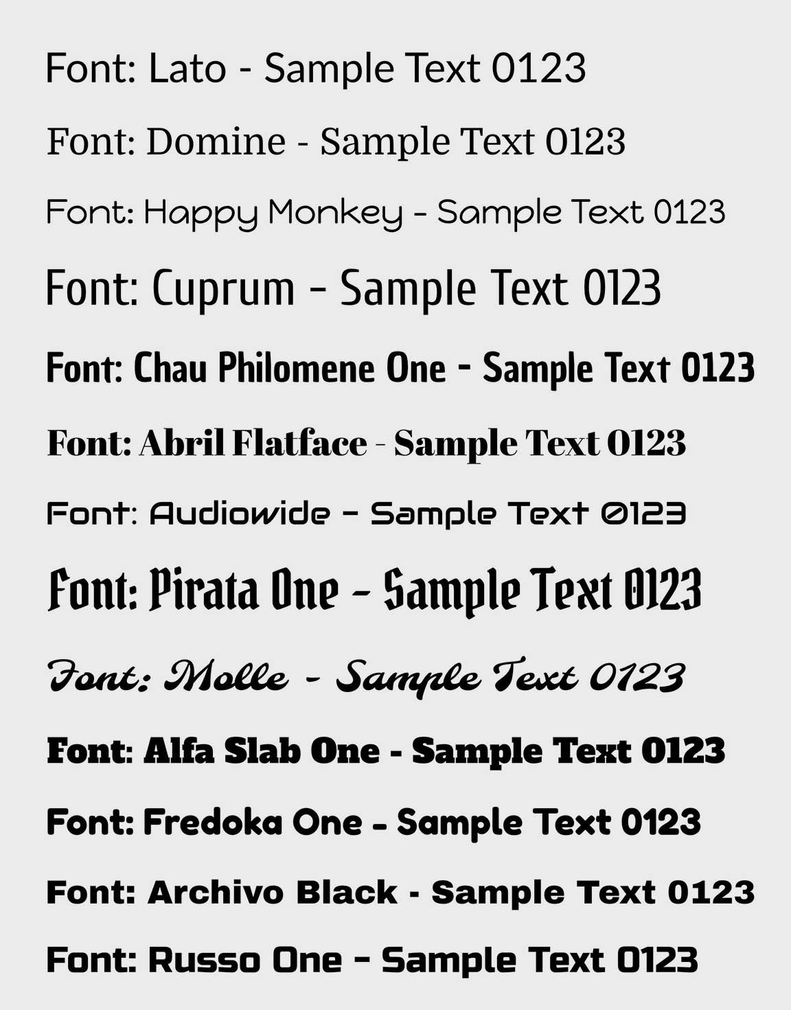 Heavyweight Cotton Tote Bag - Natural showing multiple font styles and sample text in black on white background.