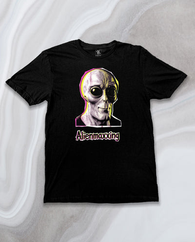 Alienmaxxing | Glitch Alien Graphic T-Shirt | Printed in Toronto