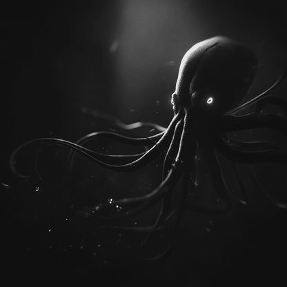 Octopus Black on Black Matte T-Shirt