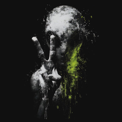Alien Peace Sign T-Shirt | Hand-Printed in Toronto | Noir et Noir