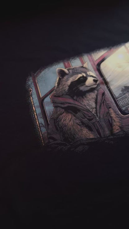 Close-up video of Commuter Coon T-shirt Fabric "Close-up of the Noir et Noir Commuter Coon T-shirt fabric, showcasing the high-quality, soft material. A key feature of the sophisticated Toronto Collection, ensuring both style and comfort.