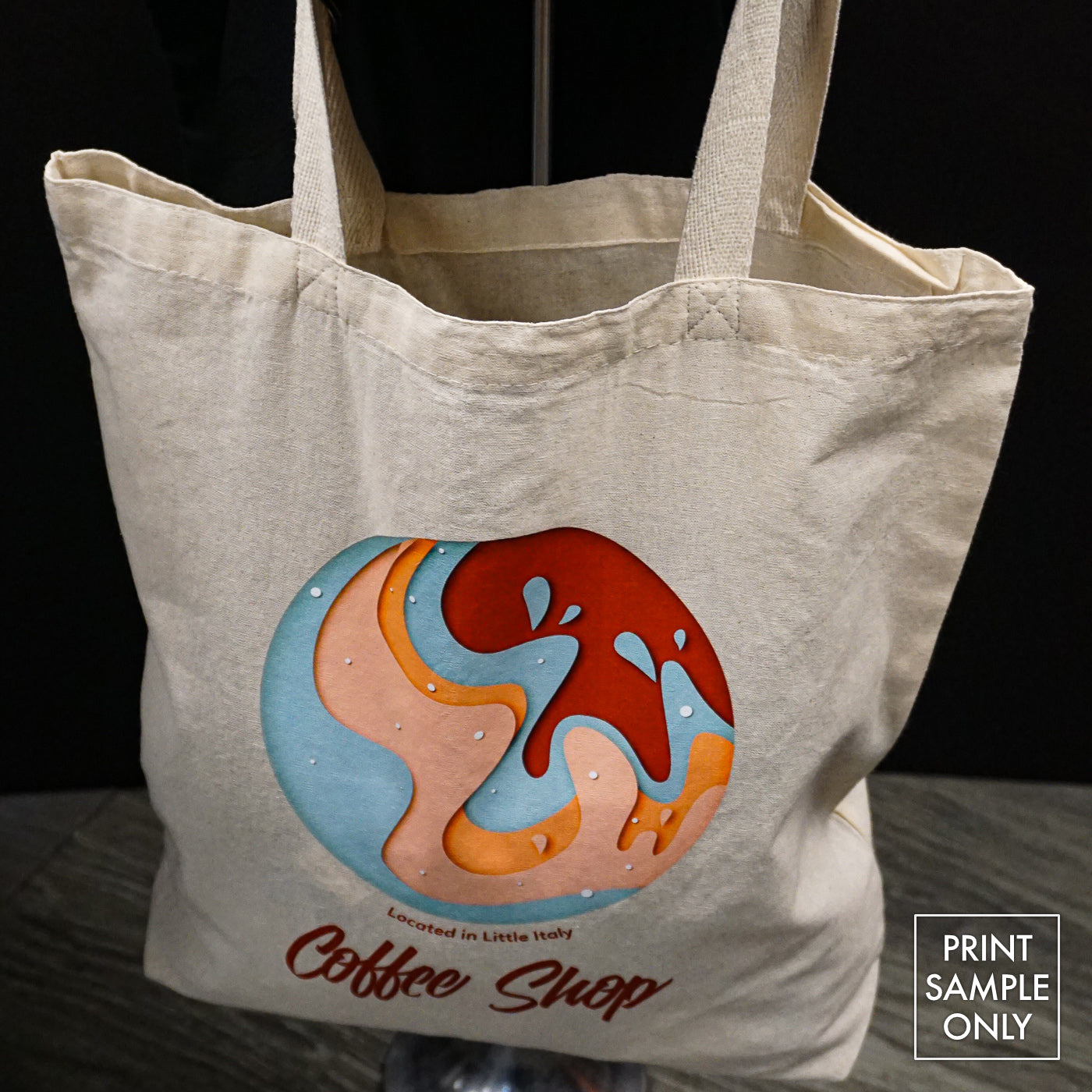 Noirtees by Noir et Noir, photo of a customized natural lightweight totebag - Front zoom 1